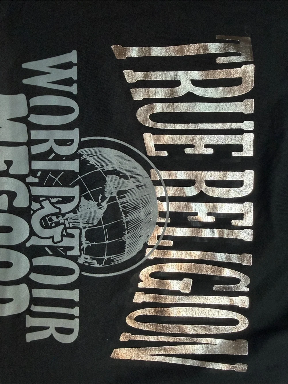 True Religion Black Short Sleeve Logo Crew Tee. NWT. Large